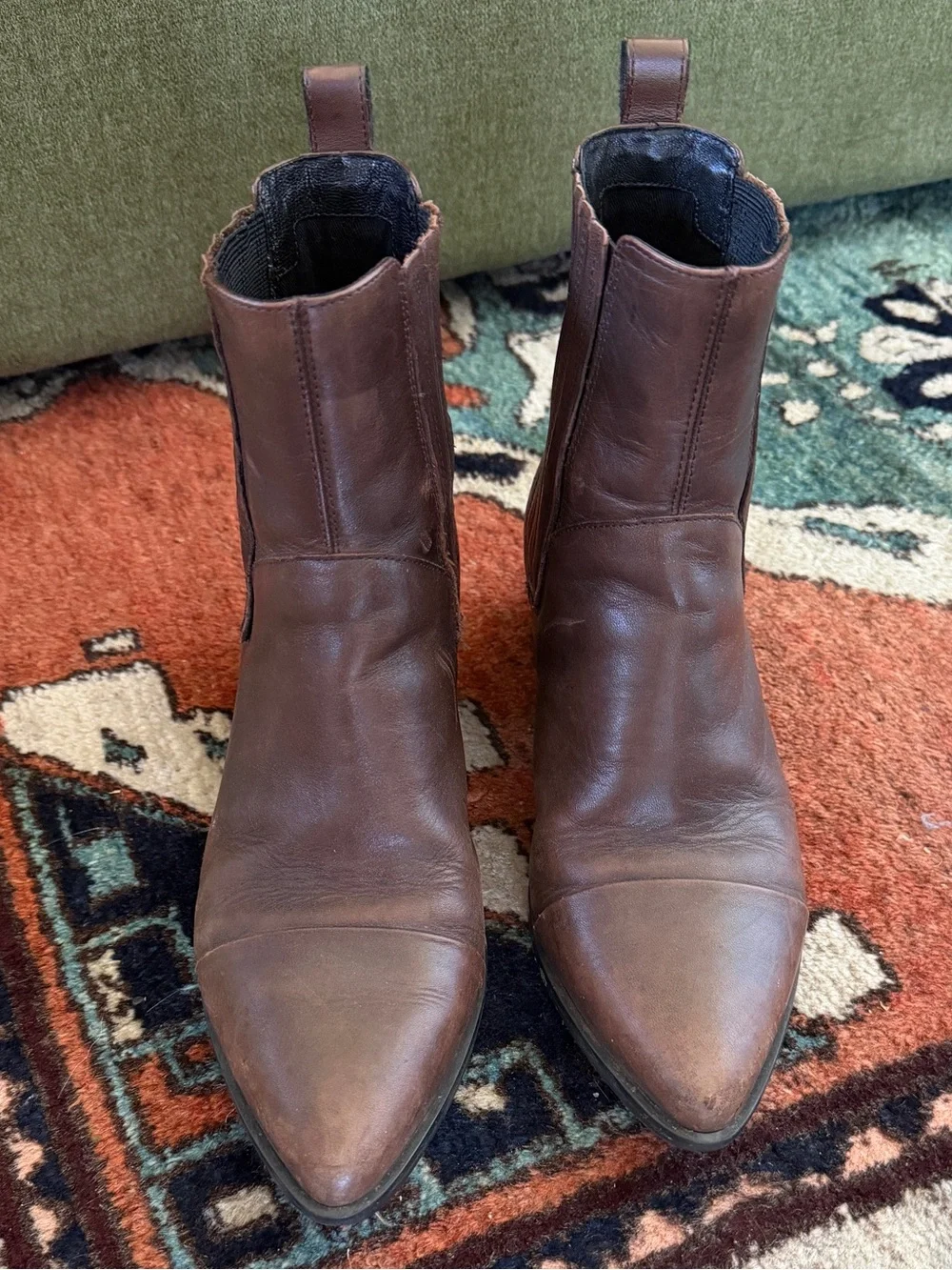 Vagabond Brown Leather Ankle Boots (Sz 8)